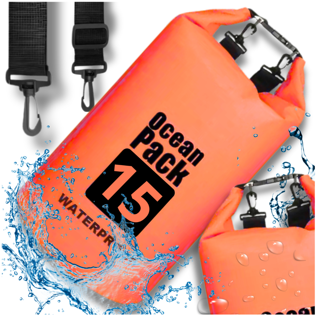Bakalu Waterproof Dry Bag 15L, Orange