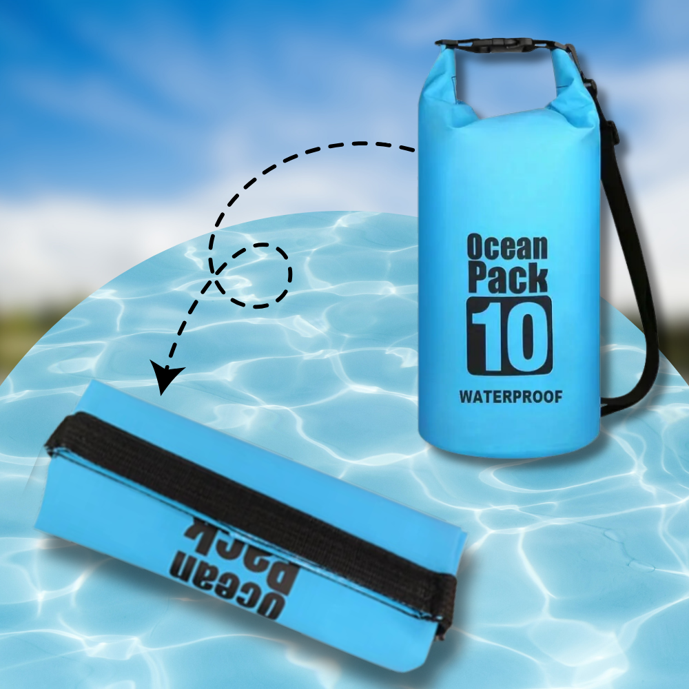 10L Blue Waterproof Bag for Kayaking and Hiking