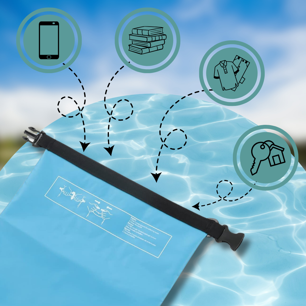 10L Blue Waterproof Bag for Kayaking and Hiking