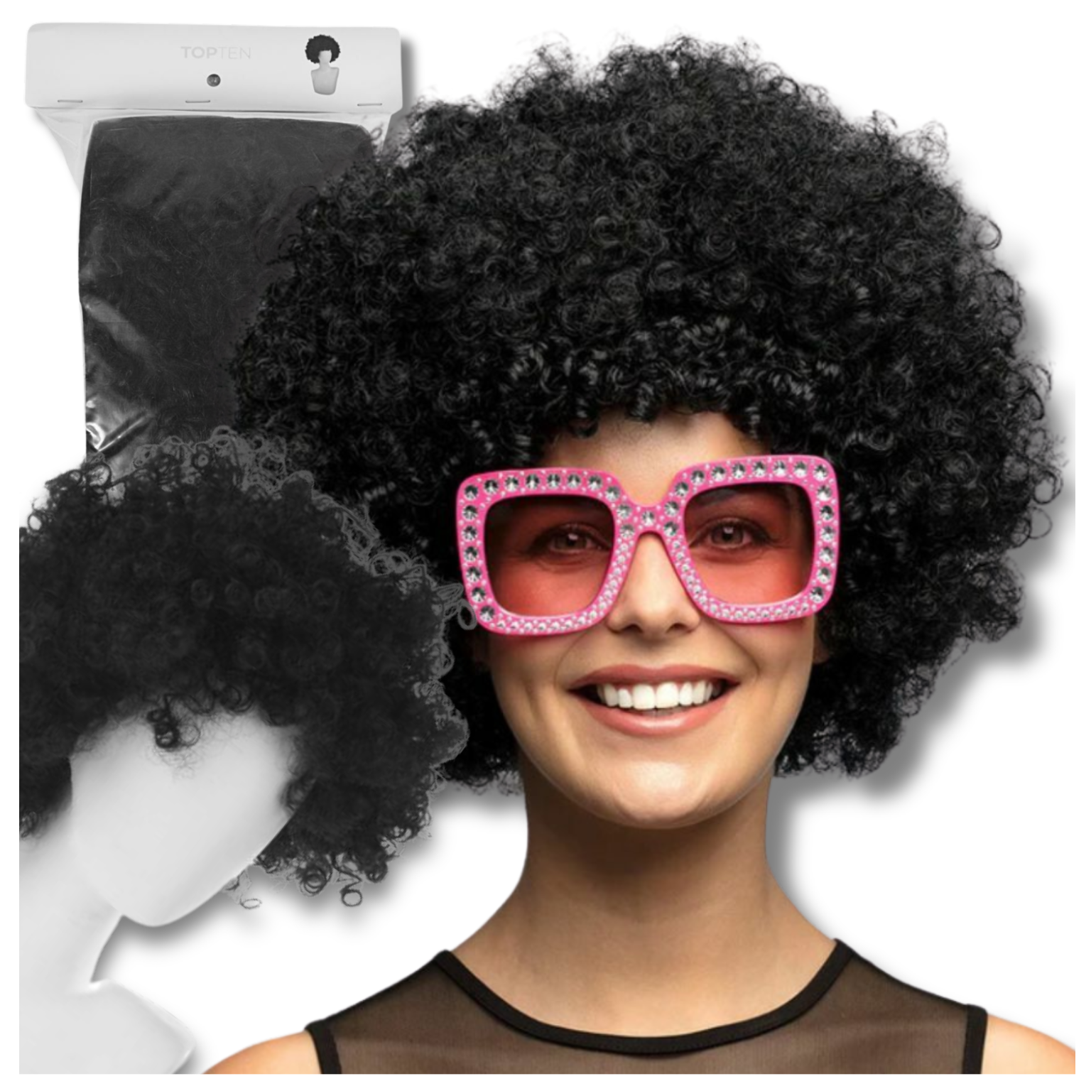 Black Afro Wig for Costume Parties, Carnival & Birthdays