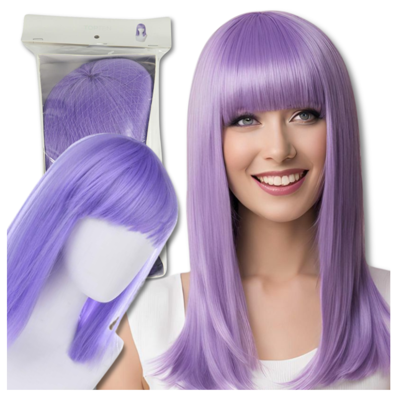 Bakalu gara violeta parūka ar čolku