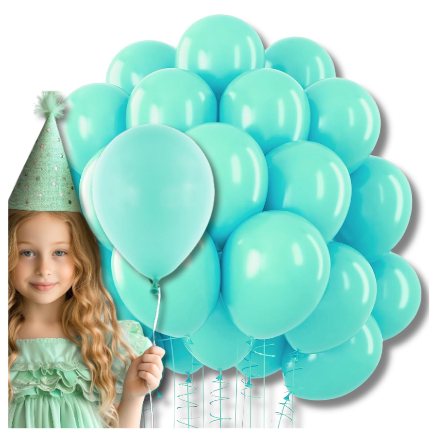 Bakalu Latex Balloons, Celadon Green, 50 Pcs