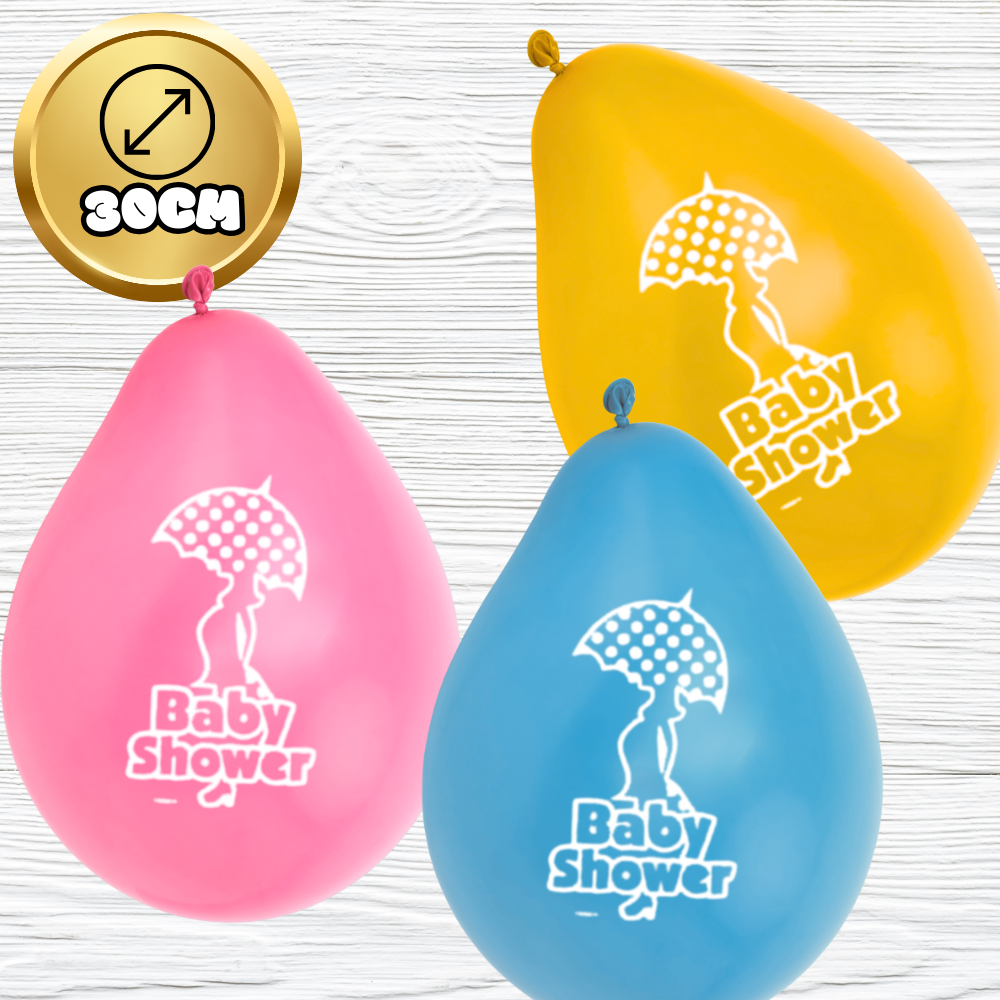 Bakalu Цветные воздушные шары Baby Shower, 8 шт., 30 см