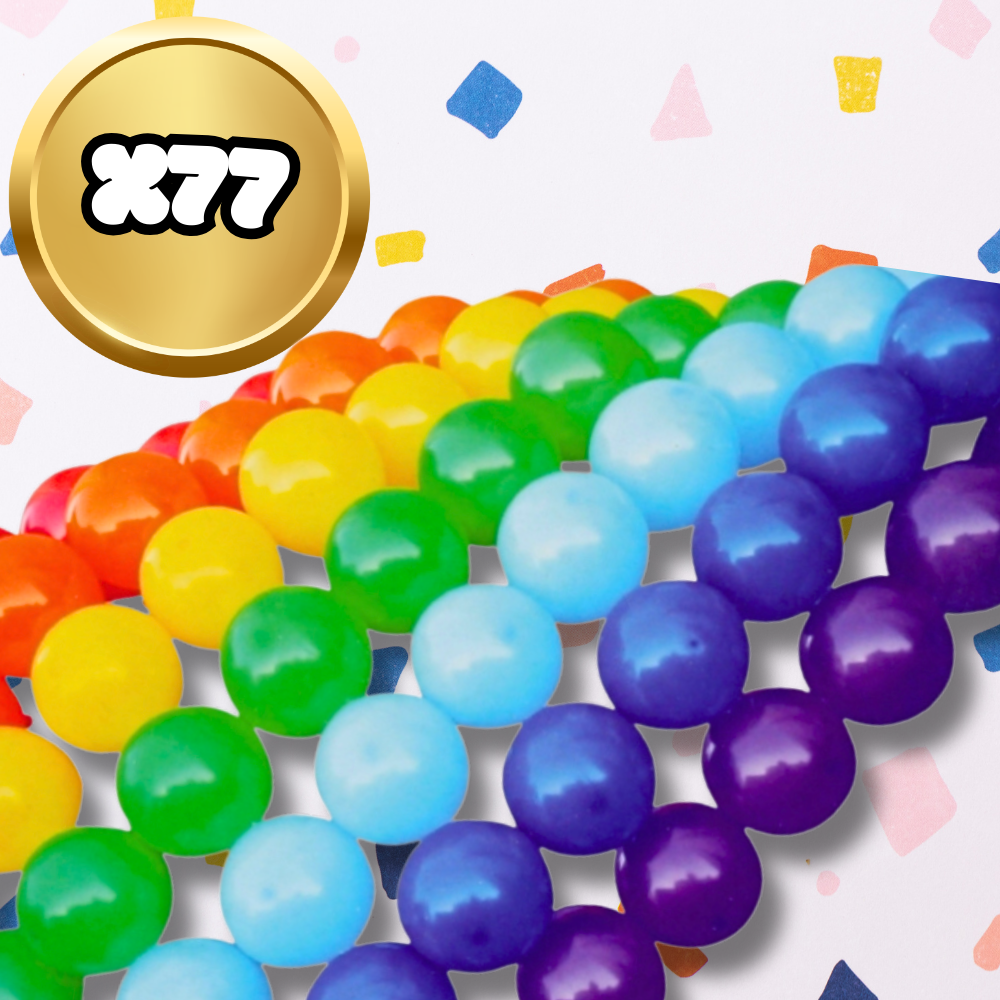 Bakalu lateksa balonu komplekts Varavīksne, 77 gab.