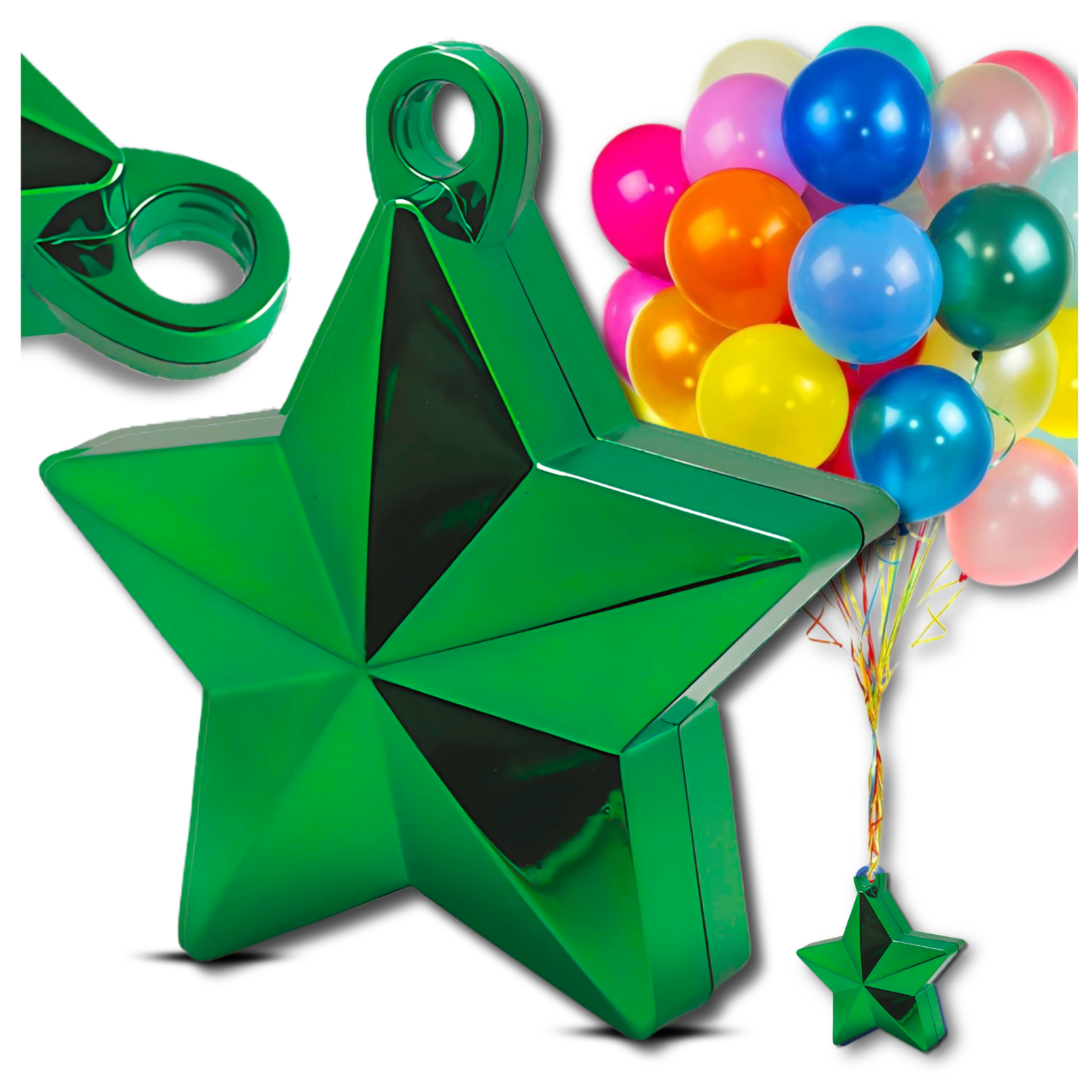 Bakalu Balloon Weight Star, Green, 10 cm