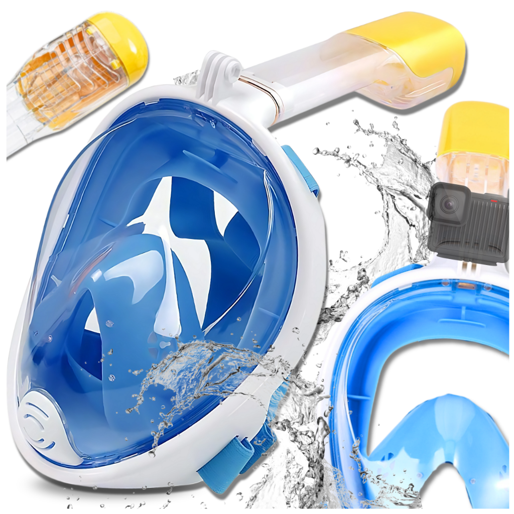 Bakalu Full Face Snorkeling Mask S/M, White/Blue