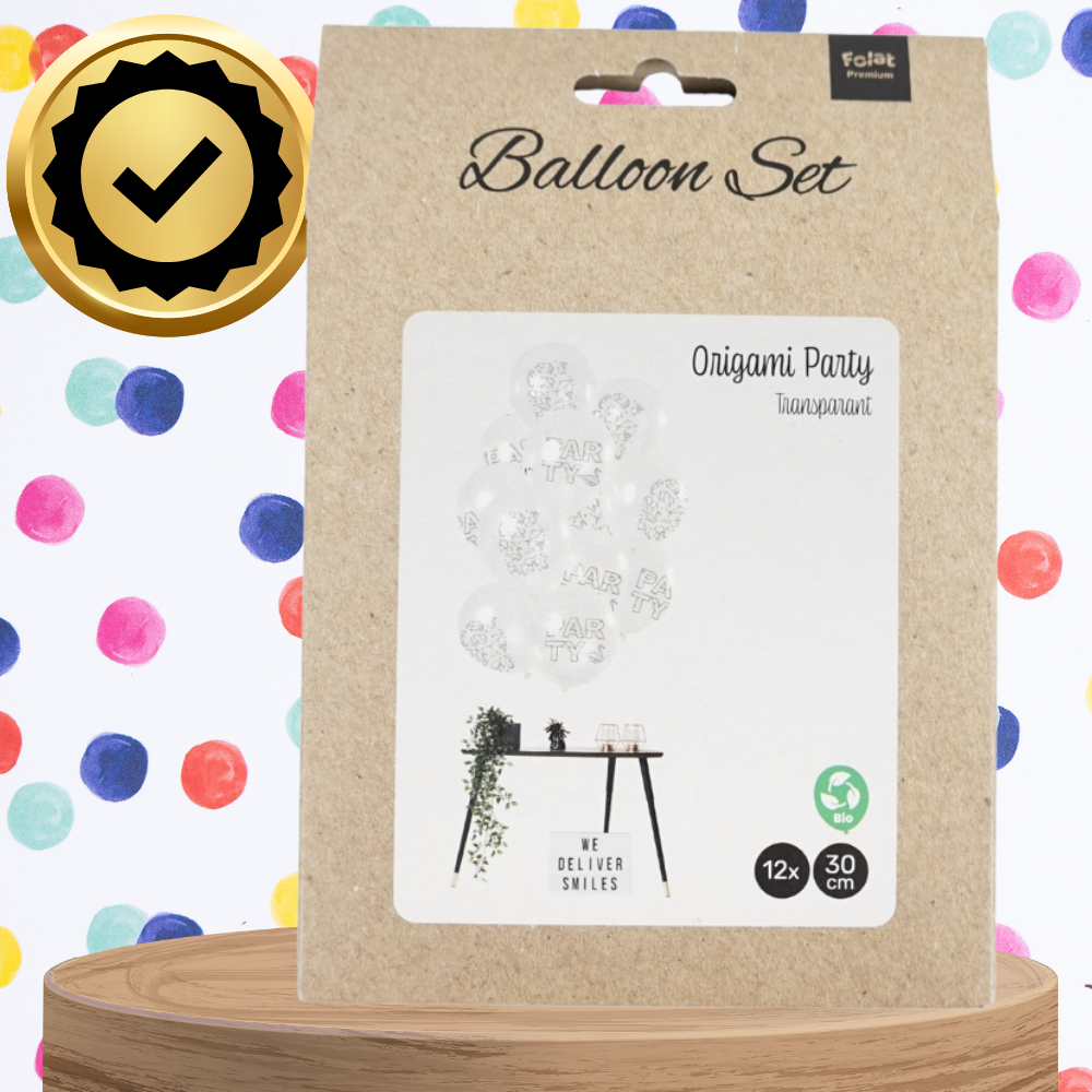 Bakalu Transparent White Balloons Party Origami, 12 pcs.