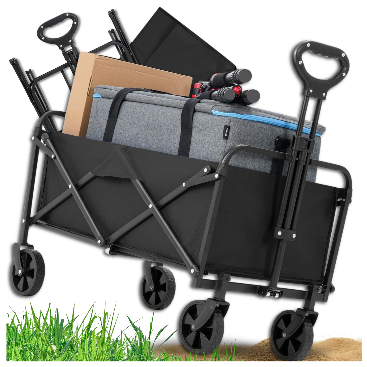 Lieli saliekamie transporta ratiņi pludmalei un kempingam, 100 kg