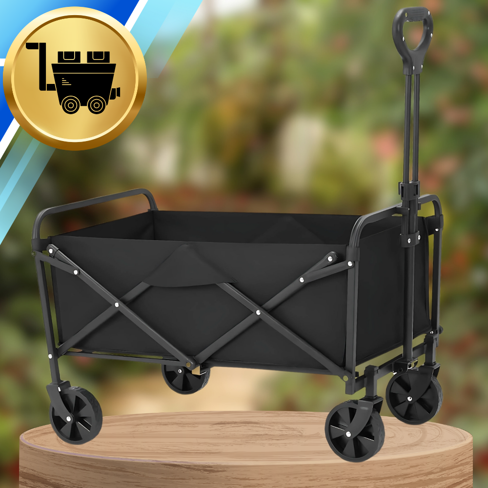 Large Folding Wagon Cart for Camping and Beach, 100 kg Capacity