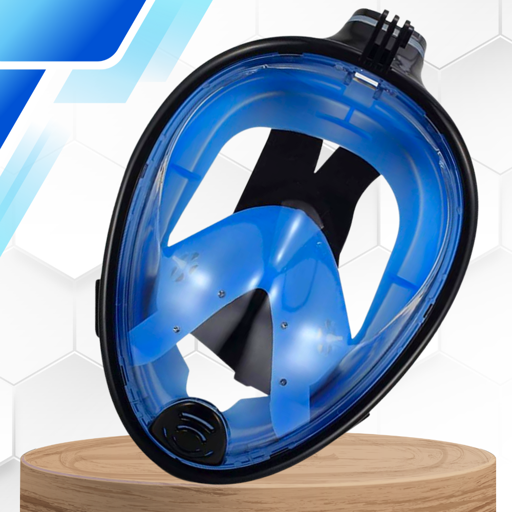 Bakalu Full Face Snorkeling Mask S/M with GoPro Mount, Black/Blue