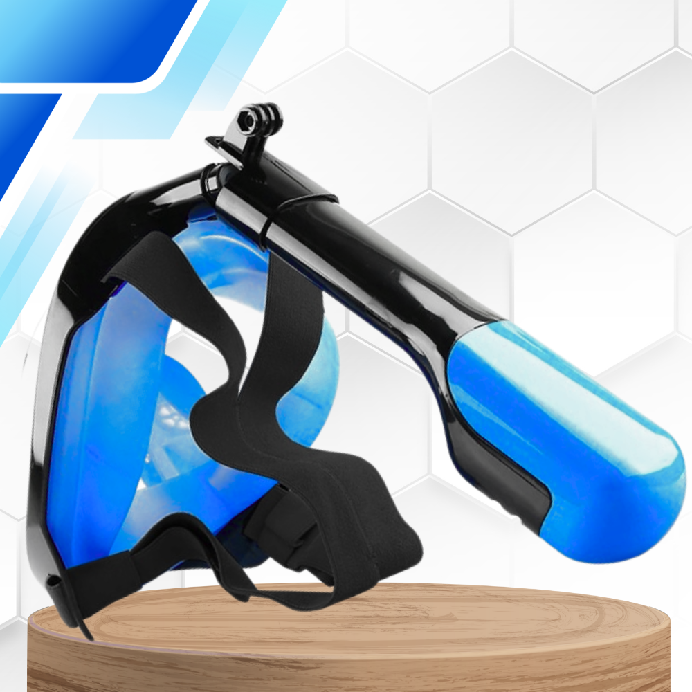 Bakalu Full Face Snorkeling Mask S/M with GoPro Mount, Black/Blue