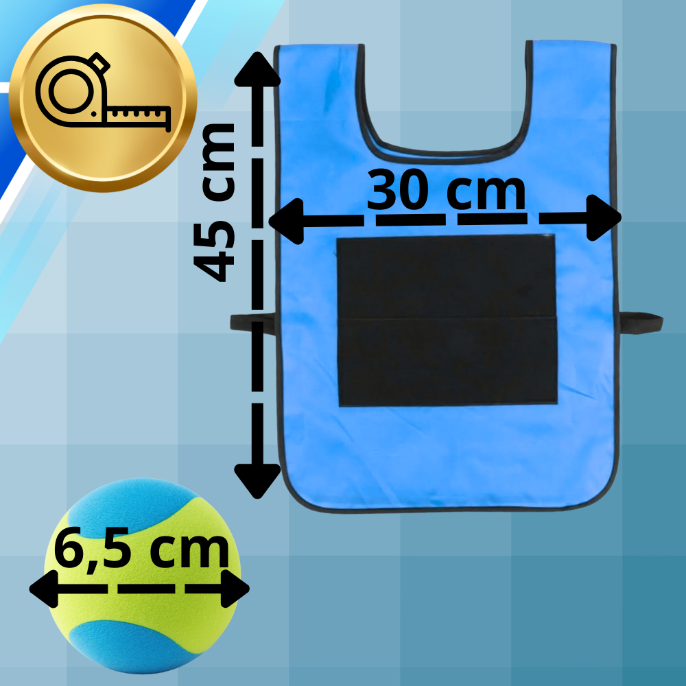 Kids Skill Game Velcro Target Vest with Soft Balls, Blue