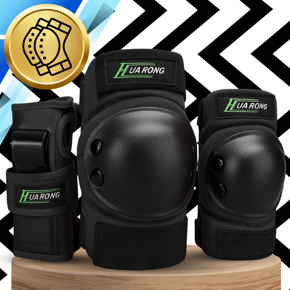 Bērnu aizsargu komplekts 6 daļas skrituļslidām, XXS izmērs, melns