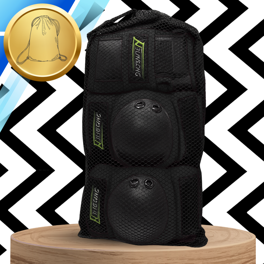 Bērnu aizsargu komplekts 6 daļas skrituļslidām, XXS izmērs, melns