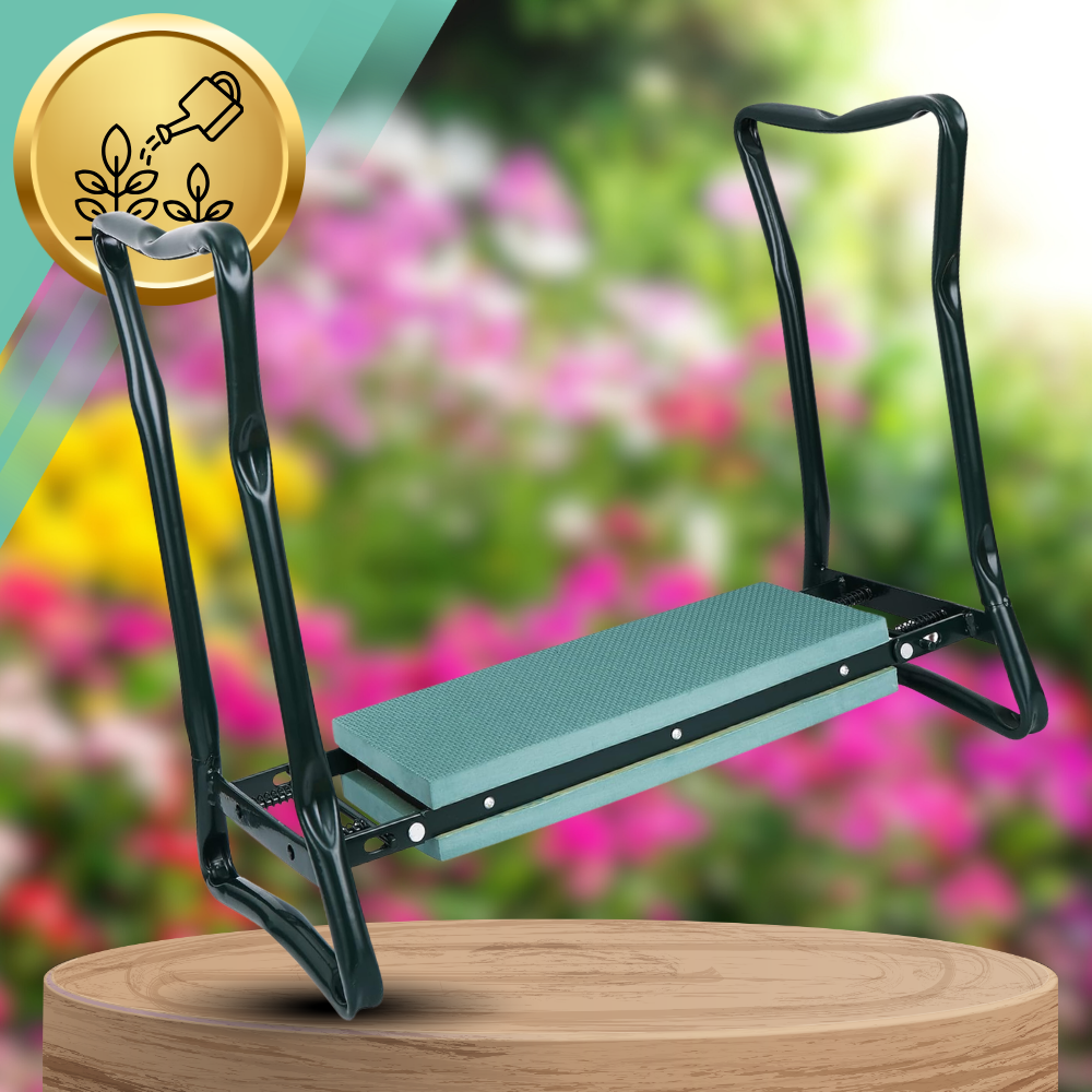 Folding Garden Kneeler and Seat 3-in-1 Stool with Tool Pouch, Green