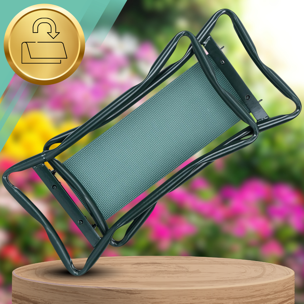 Folding Garden Kneeler and Seat 3-in-1 Stool with Tool Pouch, Green