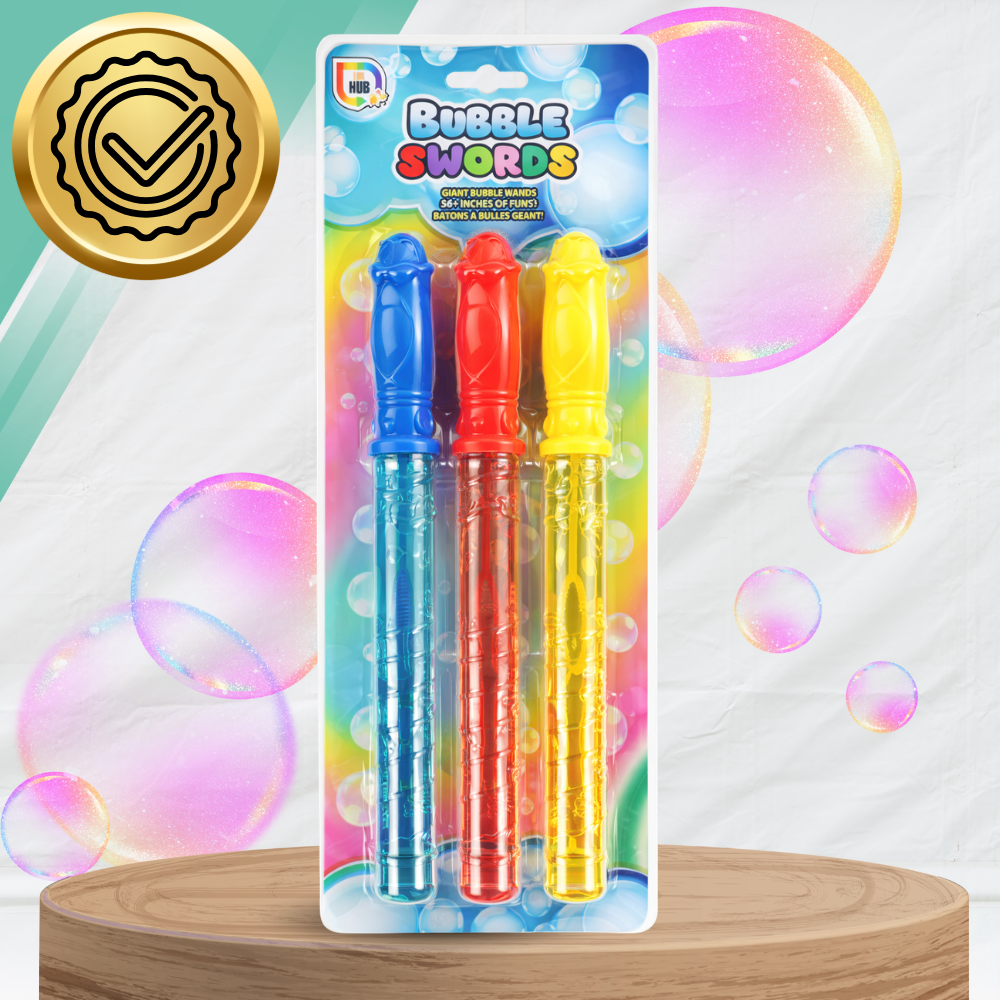 Giant Soap Bubble Wands Set for Kids, Large Bubble Swords, 3 Pcs