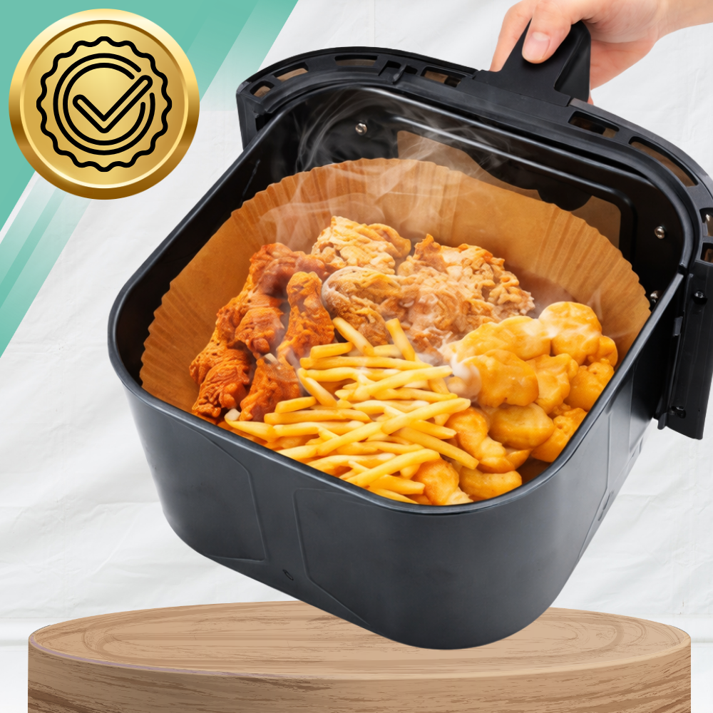 Disposable Air Fryer Paper Liners 50 Pcs Non-Stick, brown