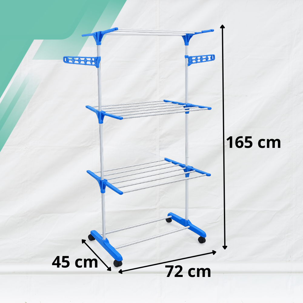 Large Vertical Foldable Clothes Drying Rack with Wheels