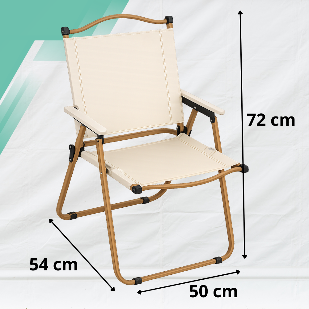 Folding Metal Garden Chair for Patio and Balcony, Portable Camping Chair