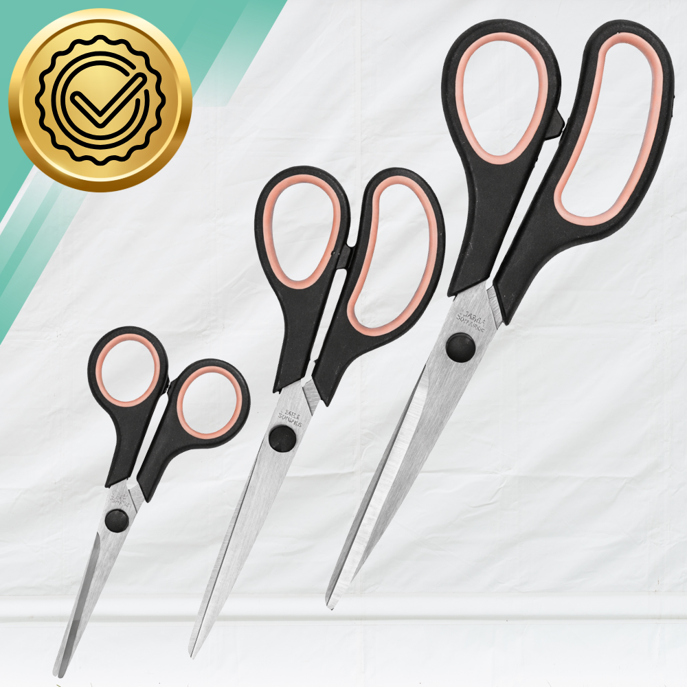 Universal Scissors Set 3-Piece Stainless Steel Danyson, Red Black
