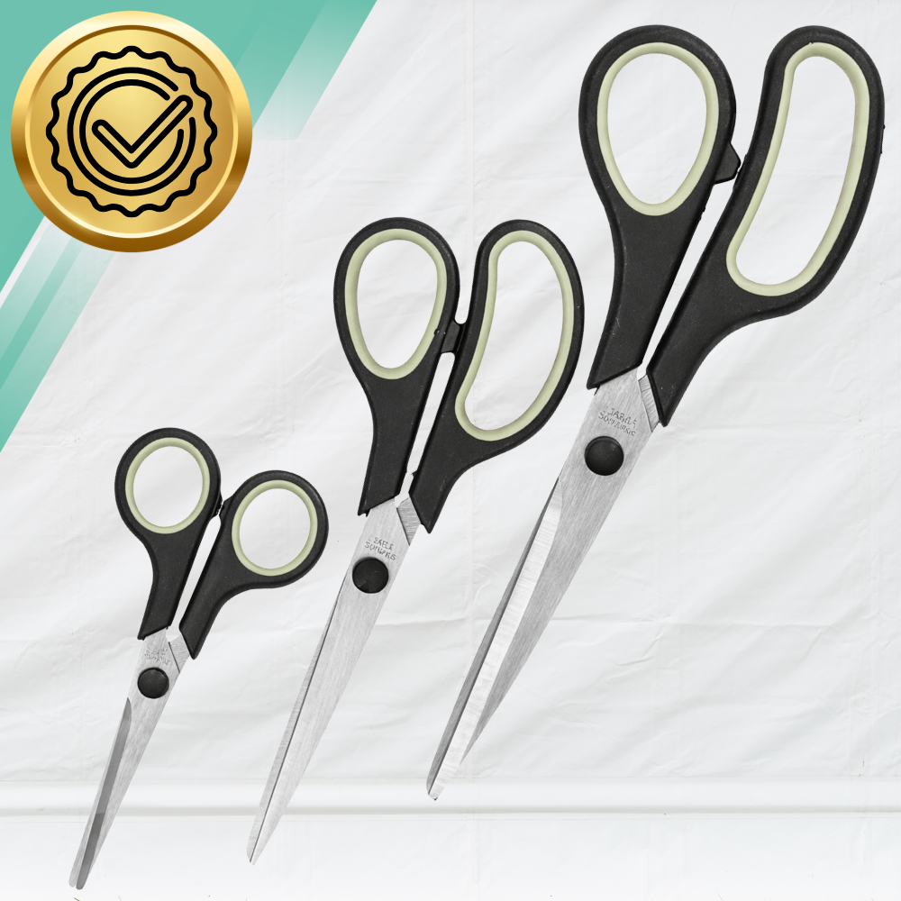 Universal Scissors Set of 3 Stainless Steel Danyson, White Black