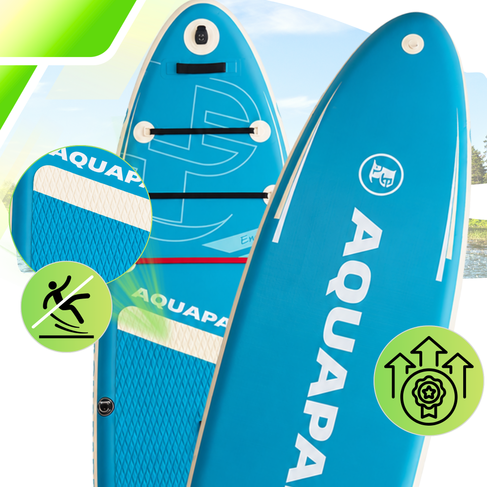 SUP-борд AquaPaddle Explorer Light Blue с сиденьем, 335x84x15 см