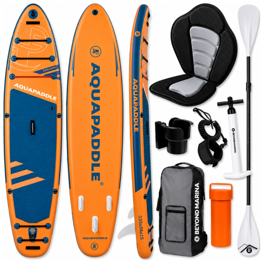 SUP-борд AquaPaddle Explorer Orange с сиденьем, 335x84x15 см
