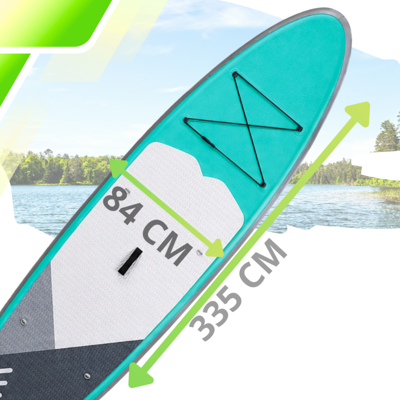 AquaPaddle SUP Board 335x84x15 cm, with Accessories, 180 kg, Cruise Green