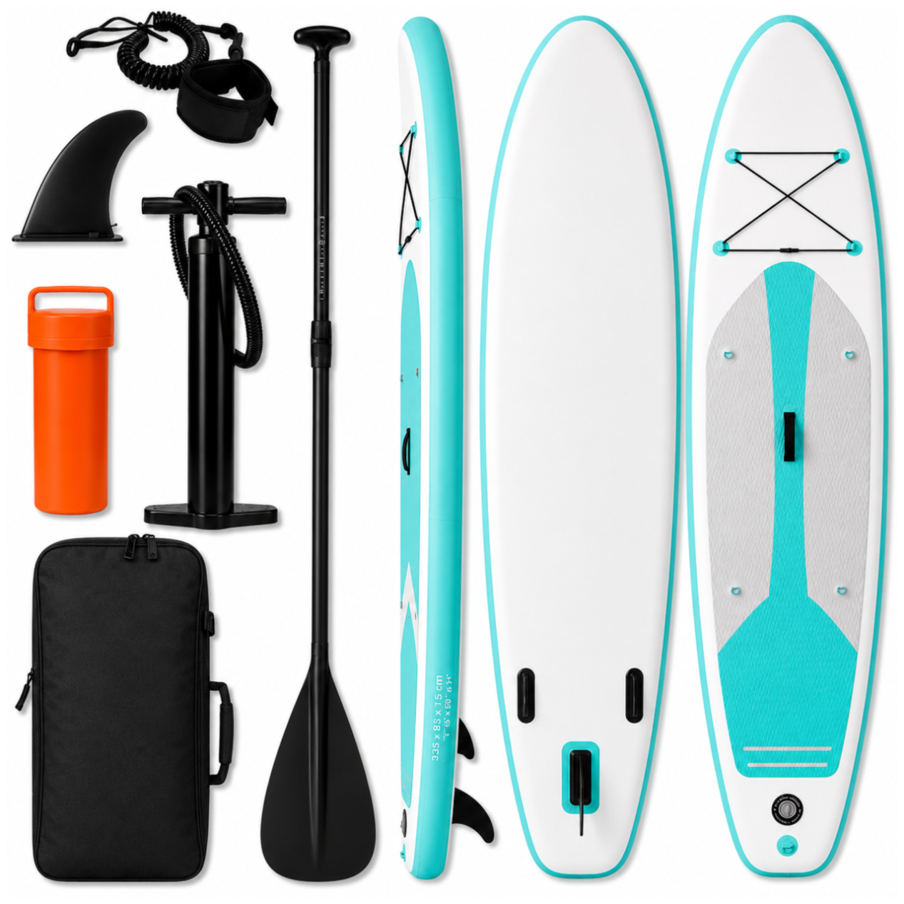 SUP-доска AquaPaddle Cruise, 335x84x15 см, 180 кг, Белый/Зеленый