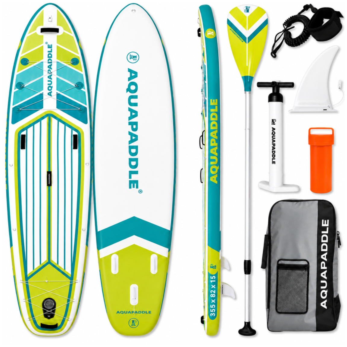 SUP-доска AquaPaddle Navigator Green, 355x82x15 см, 200 кг