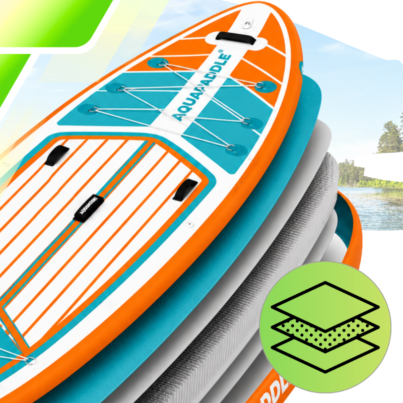 AquaPaddle Navigator Orange Green SUP dēlis, 355x82x15 cm, 200 kg