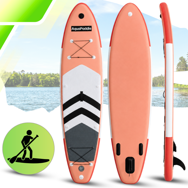 AquaPaddle SUP Board 320 cm, Set with Paddle, Pump and Backpack, 180 kg
