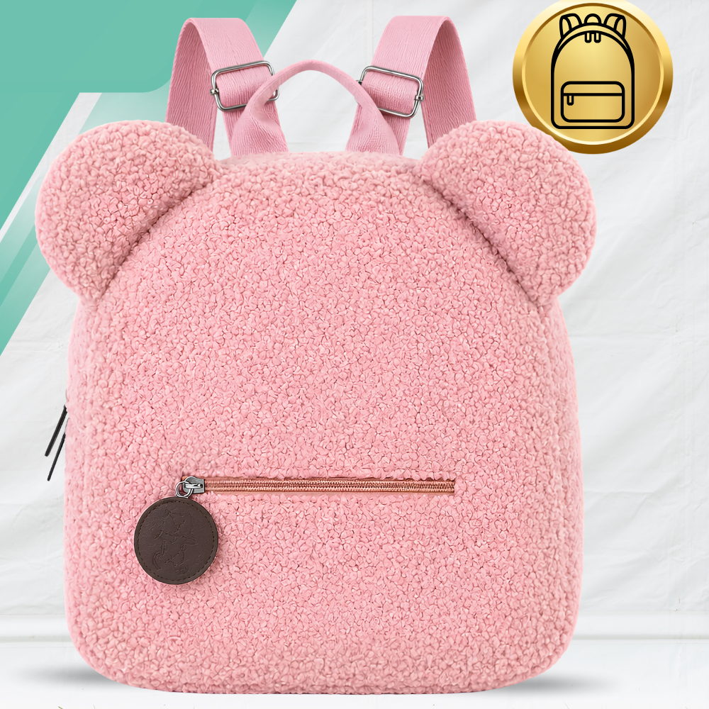 Kids Preschool Backpack Teddy Bear Lightweight Travel Bag, 25 x 9 x 30 cm, Pink