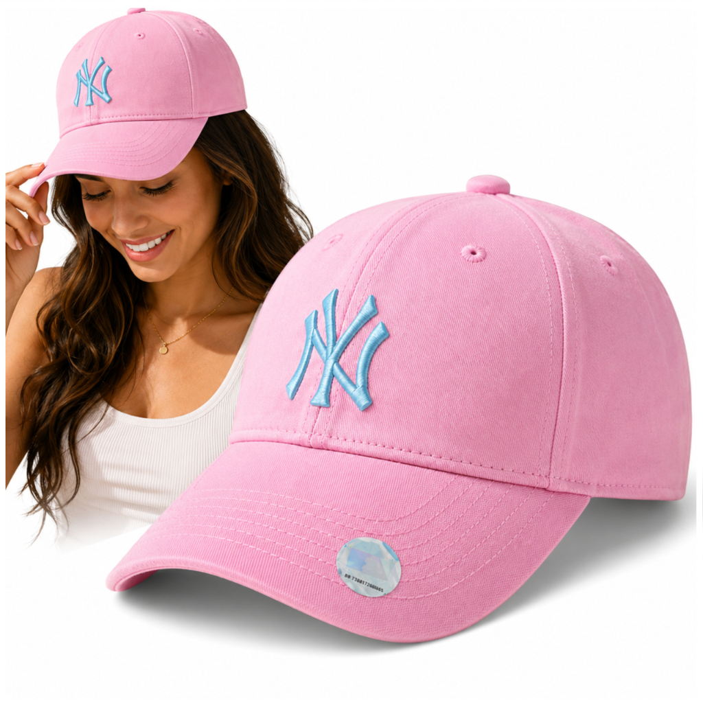 New York Yankees beisbola cepure ar nagu, regulējama, rozā