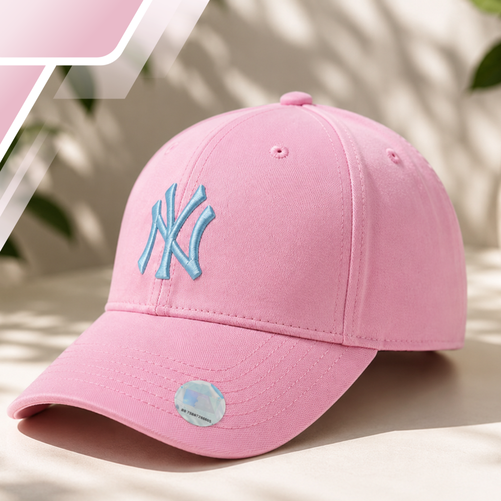 New York Yankees beisbola cepure ar nagu, regulējama, rozā