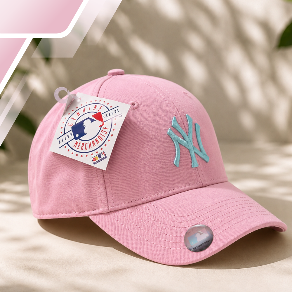 New York Yankees beisbola cepure ar nagu, regulējama, rozā