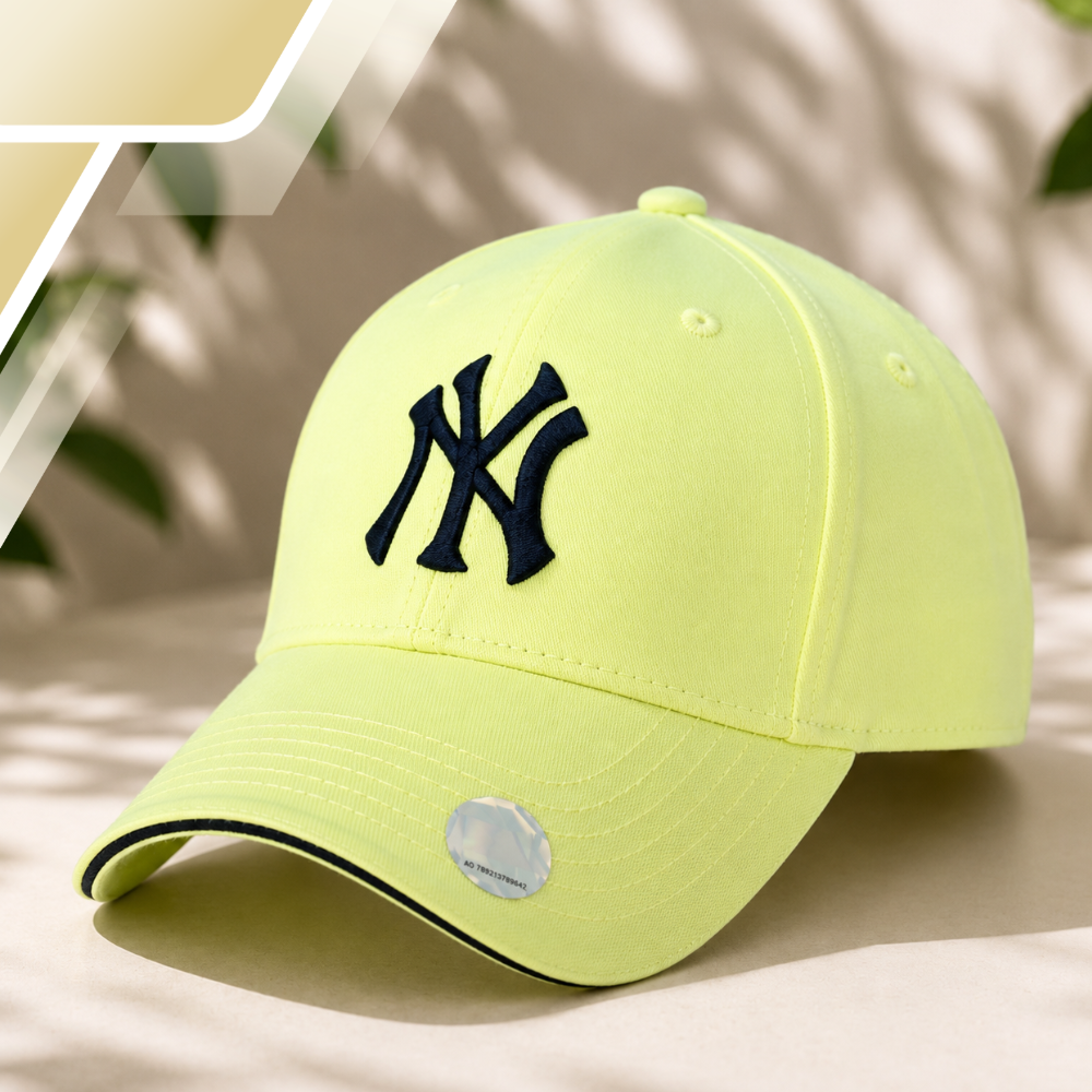 New York Yankees MLB Stretch Fit kokvilnas cepure ar nagu, dzeltena