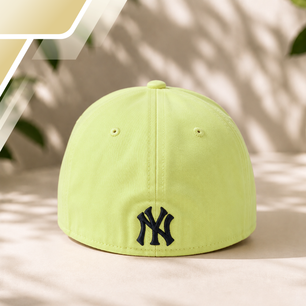 New York Yankees MLB Stretch Fit kokvilnas cepure ar nagu, dzeltena