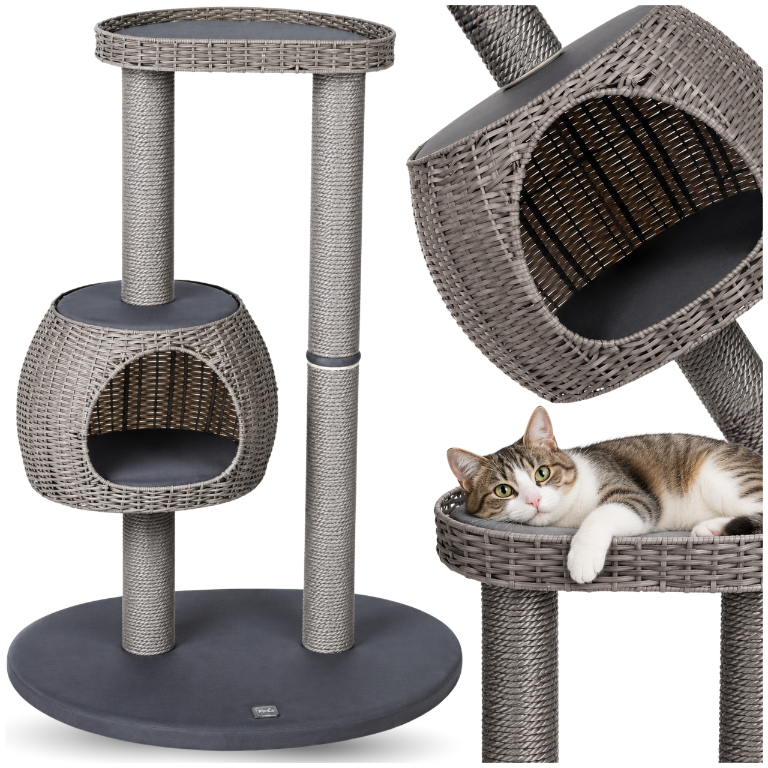 Karlie Nicky Outdoor Cat Scratching Post with Condo and Platform 77 x 57 x 110 cm