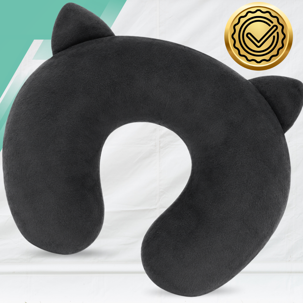 Детская дорожная подушка-рогалик для шеи Кот, 33 × 25 × 6 см