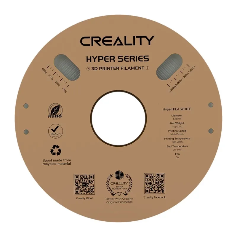 Пластик для 3D-принтера Creality Hyper PLA 1.75мм 1кг Белый