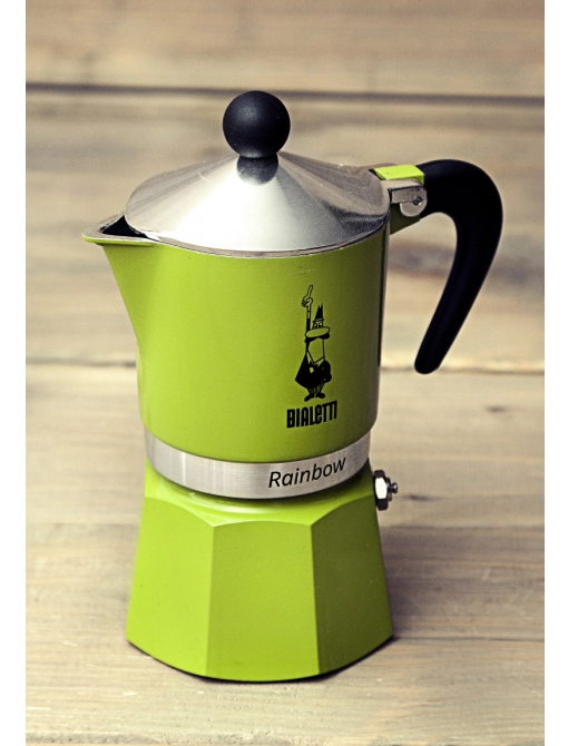 \'\'Bialetti RAINBOW\'\' Espresso Kafijas Vārāmā Kanna 1 Tasei, Zaļš | Moka Pot Coffee Maker
