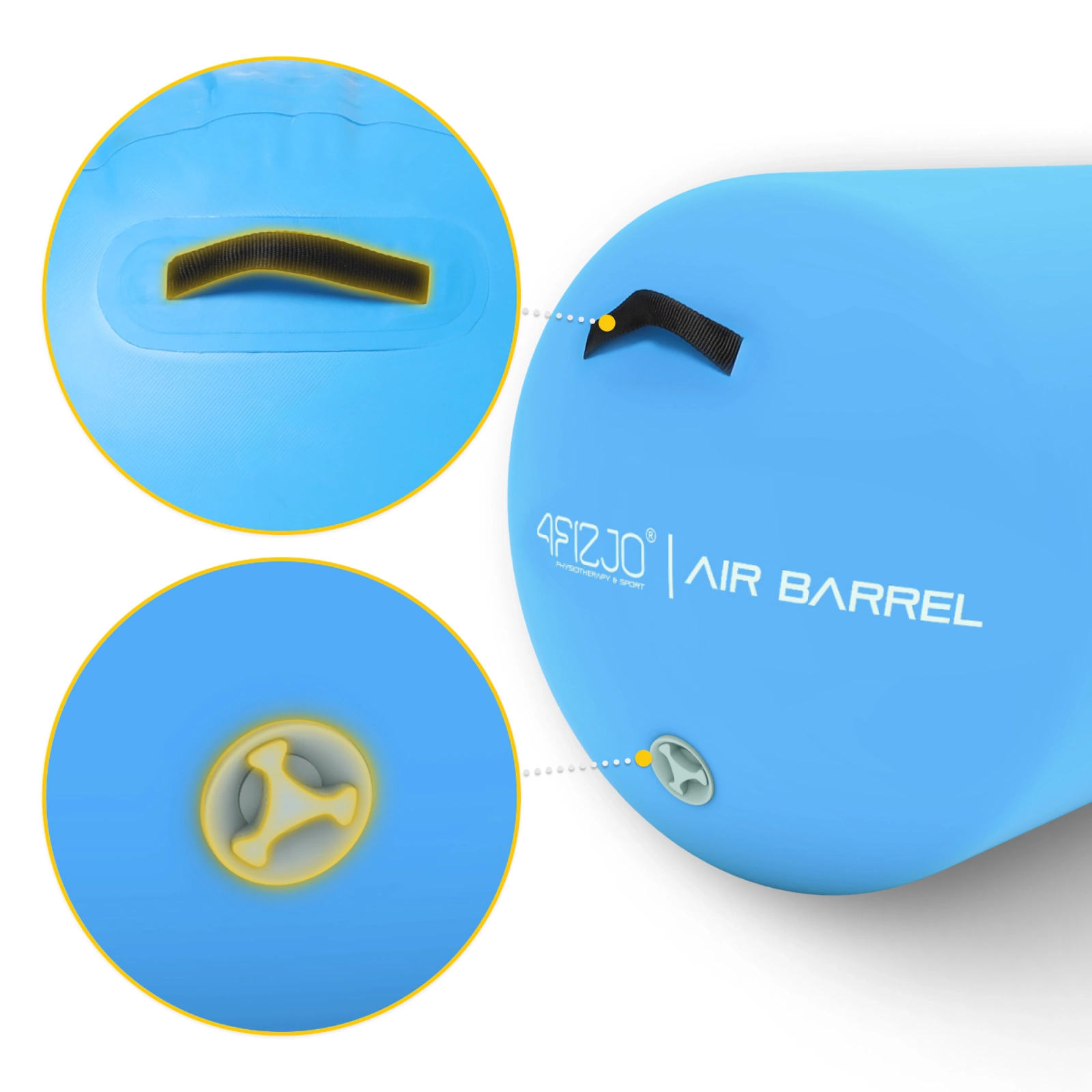 Надувной гимнастический роллер Air Barrel 60 см, синий