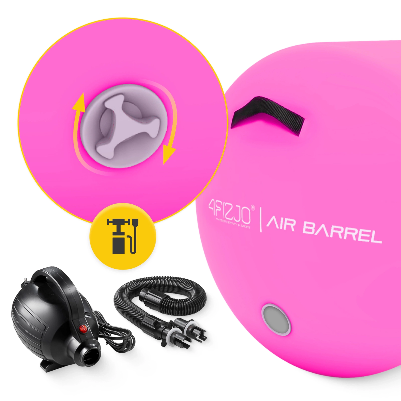 4FIZJO Air Barrel Inflatable Gymnastics Roller 75 cm, pink