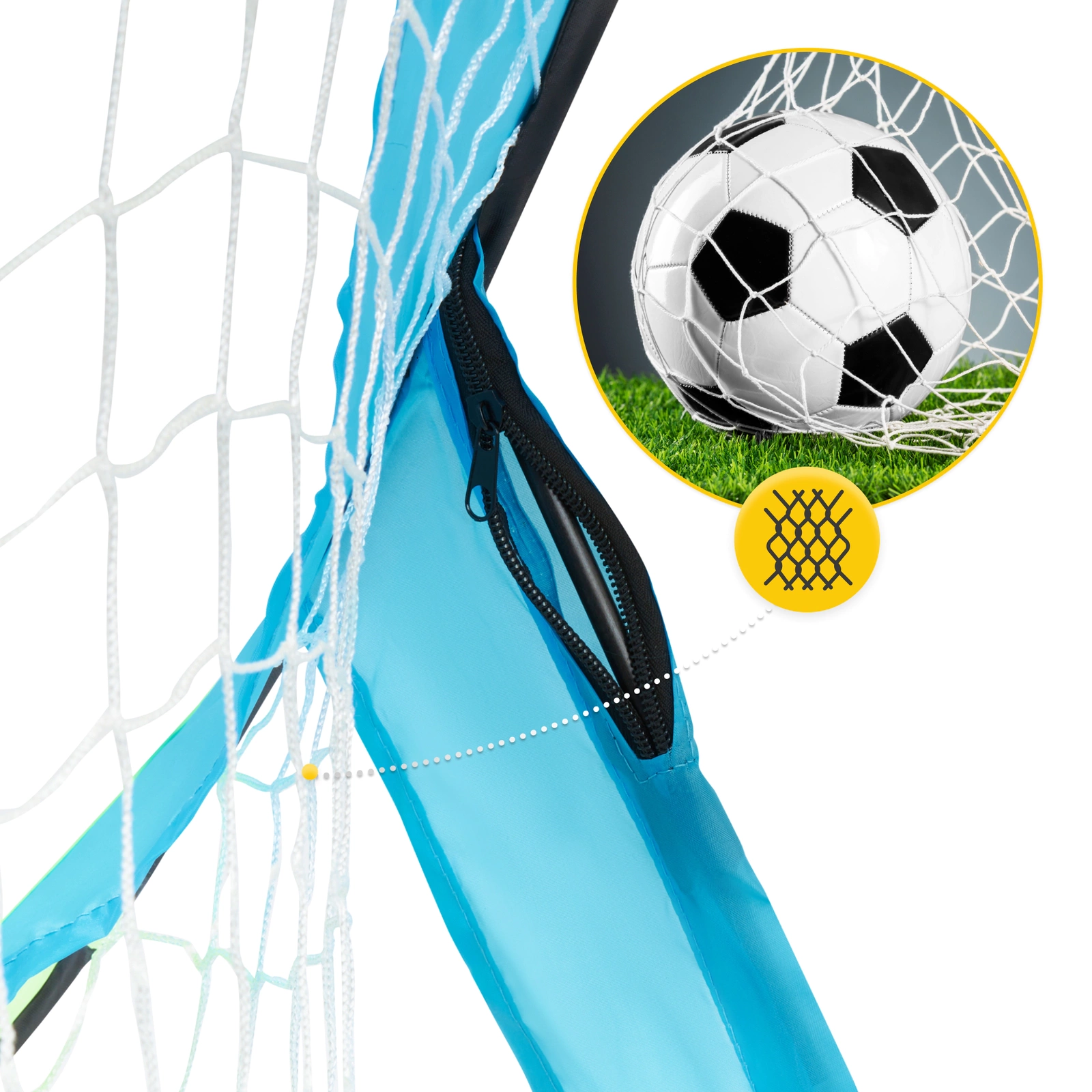 4Fizjo pašizpletošos futbola vārtu komplekts bērniem, 2 gab., zaļš/zils