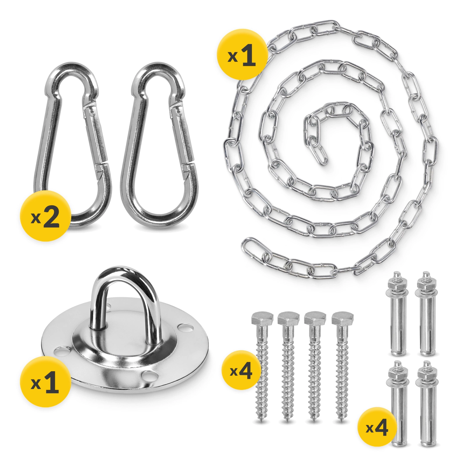 4Fizjo Ceiling Mount for Swings and Hammocks, Silver