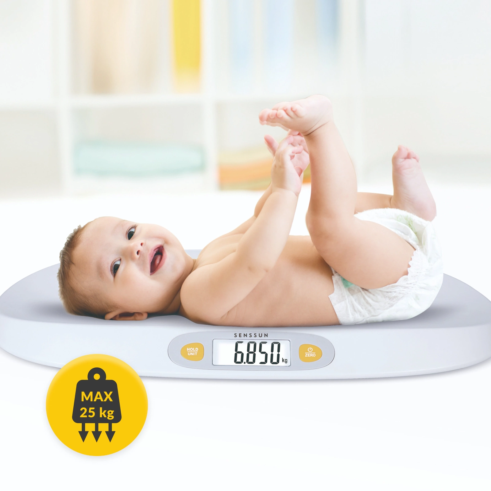 Digital baby scale 4FIZJO BABY with Bluetooth app, white
