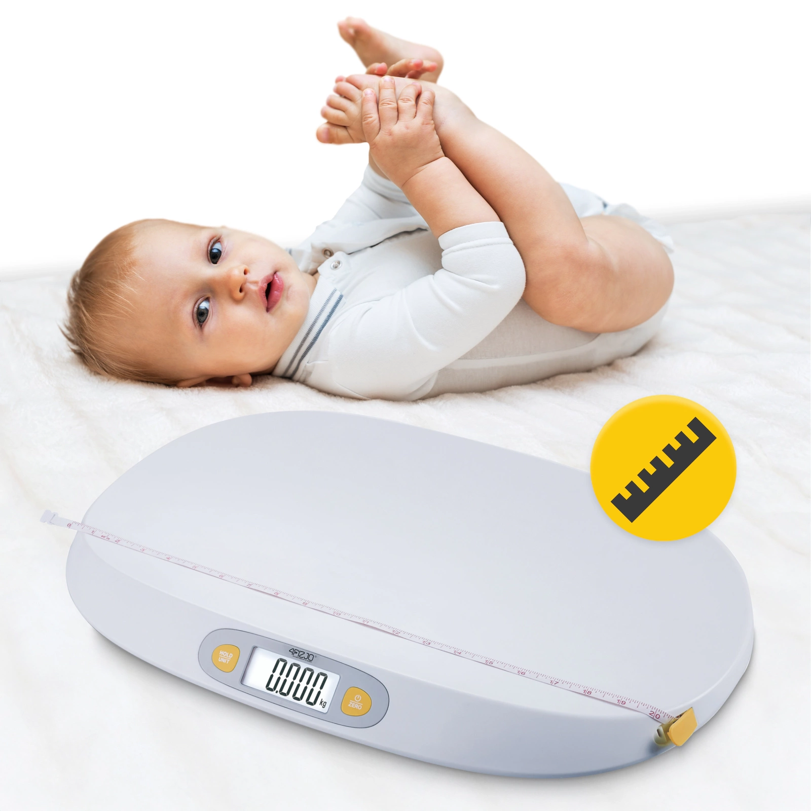 Digital baby scale 4FIZJO BABY with Bluetooth app, white