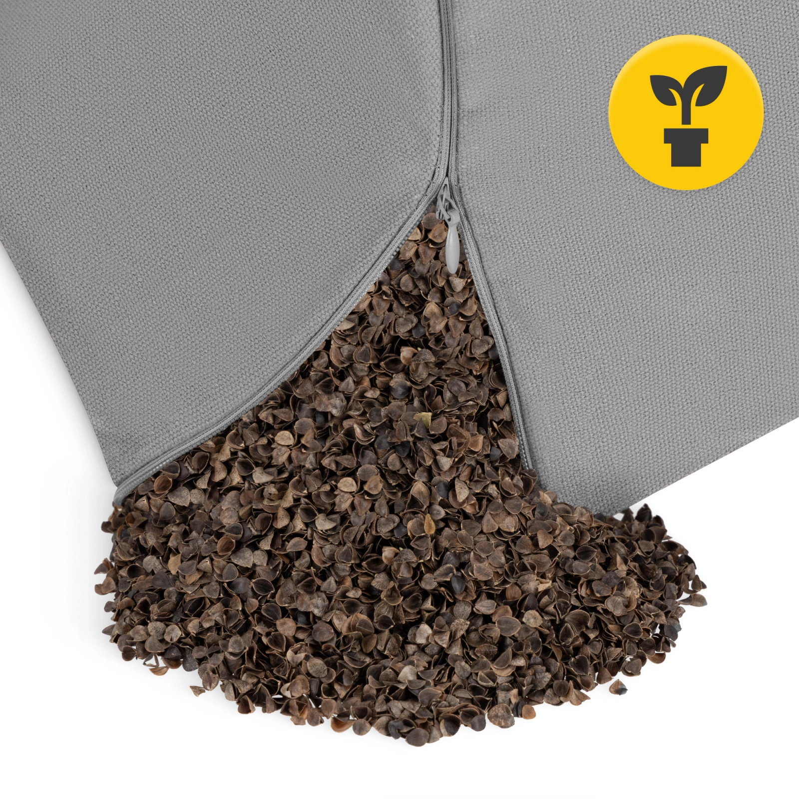 4Fizjo ZAFU Crescent Yoga and Meditation Cushion, Grey